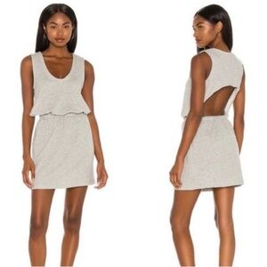 Lovers + Friends Charlie Open Back Sleeveless Gray Sweatshirt Terry Dress